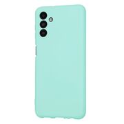 Husa pentru  Samsung Galaxy A13 5G Liquid Silicone, subțire, captusita cu microfibra, anti amprentă, protectie cameră foto, turcoaz