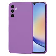 Husa pentru  Samsung Galaxy A34 5G Liquid Silicone, subțire, captusita cu microfibra, anti amprentă, protectie cameră foto, mov