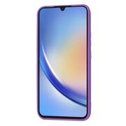 Husa pentru  Samsung Galaxy A34 5G Liquid Silicone, subțire, captusita cu microfibra, anti amprentă, protectie cameră foto, mov