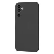 Husa pentru  Samsung Galaxy A34 5G Liquid Silicone, subțire, captusita cu microfibra, anti amprentă, protectie cameră foto, negru