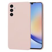 Husa pentru  Samsung Galaxy A34 5G Liquid Silicone, subțire, captusita cu microfibra, anti amprentă, protectie cameră foto, roz inchis