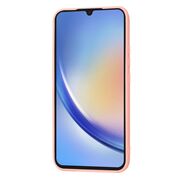 Husa pentru  Samsung Galaxy A34 5G Liquid Silicone, subțire, captusita cu microfibra, anti amprentă, protectie cameră foto, roz