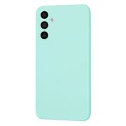 Husa pentru  Samsung Galaxy A34 5G Liquid Silicone, subțire, captusita cu microfibra, anti amprentă, protectie cameră foto, turcoaz