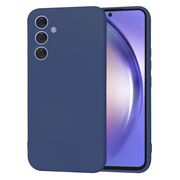 Husa pentru  Samsung Galaxy A54 5G Liquid Silicone, subțire, captusita cu microfibra, anti amprentă, protectie cameră foto, albastru