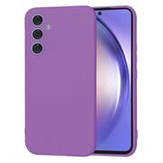 Husa pentru  Samsung Galaxy A54 5G Liquid Silicone, subțire, captusita cu microfibra, anti amprentă, protectie cameră foto, mov