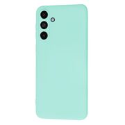 Husa pentru  Samsung Galaxy M55 Liquid Silicone, subțire, captusita cu microfibra, anti amprentă, protectie cameră foto, turcoaz
