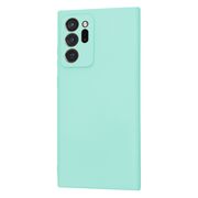 Husa pentru  Samsung Galaxy Note 20 Ultra Liquid Silicone, subțire, captusita cu microfibra, anti amprentă, protectie cameră foto, turcoaz