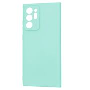 Husa pentru  Samsung Galaxy Note 20 Ultra Liquid Silicone, subțire, captusita cu microfibra, anti amprentă, protectie cameră foto, turcoaz