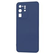 Husa pentru  Samsung Galaxy S20 Ultra Liquid Silicone, subțire, captusita cu microfibra, anti amprentă, protectie cameră foto, albastru