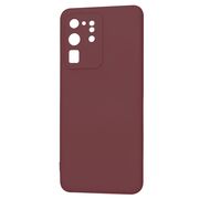 Husa pentru  Samsung Galaxy S20 Ultra Liquid Silicone, subțire, captusita cu microfibra, anti amprentă, protectie cameră foto, bordeaux