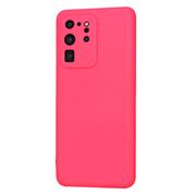 Husa pentru  Samsung Galaxy S20 Ultra Liquid Silicone, subțire, captusita cu microfibra, anti amprentă, protectie cameră foto, fucsia