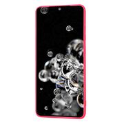 Husa pentru  Samsung Galaxy S20 Ultra Liquid Silicone, subțire, captusita cu microfibra, anti amprentă, protectie cameră foto, fucsia