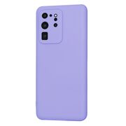 Husa pentru  Samsung Galaxy S20 Ultra Liquid Silicone, subțire, captusita cu microfibra, anti amprentă, protectie cameră foto, lavanda