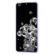 Husa pentru  Samsung Galaxy S20 Ultra Liquid Silicone, subțire, captusita cu microfibra, anti amprentă, protectie cameră foto, lavanda