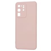 Husa pentru  Samsung Galaxy S20 Ultra Liquid Silicone, subțire, captusita cu microfibra, anti amprentă, protectie cameră foto, roz inchis