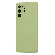 Husa pentru  Samsung Galaxy S20 Ultra Liquid Silicone, subțire, captusita cu microfibra, anti amprentă, protectie cameră foto, verde