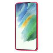 Husa pentru  Samsung Galaxy S21 FE Liquid Silicone, subțire, captusita cu microfibra, anti amprentă, protectie cameră foto, fucsia