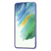 Husa pentru  Samsung Galaxy S21 FE Liquid Silicone, subțire, captusita cu microfibra, anti amprentă, protectie cameră foto, lavanda