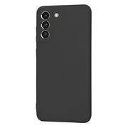 Husa pentru  Samsung Galaxy S21 FE Liquid Silicone, subțire, captusita cu microfibra, anti amprentă, protectie cameră foto, negru