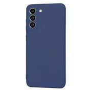 Husa pentru  Samsung Galaxy S21 FE Liquid Silicone, subțire, captusita cu microfibra, anti amprentă, protectie cameră foto, albastru