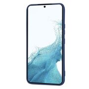 Husa pentru  Samsung Galaxy S22 5G Liquid Silicone, subțire, captusita cu microfibra, anti amprentă, protectie cameră foto, albastru