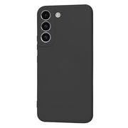 Husa pentru  Samsung Galaxy S22 5G Liquid Silicone, subțire, captusita cu microfibra, anti amprentă, protectie cameră foto, negru