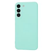 Husa pentru  Samsung Galaxy S22 5G Liquid Silicone, subțire, captusita cu microfibra, anti amprentă, protectie cameră foto, turcoaz