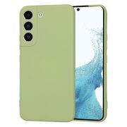 Husa pentru  Samsung Galaxy S22 5G Liquid Silicone, subțire, captusita cu microfibra, anti amprentă, protectie cameră foto, verde