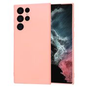 Husa pentru  Samsung Galaxy S22 Ultra 5G Liquid Silicone, subțire, captusita cu microfibra, anti amprentă, protectie cameră foto, roz