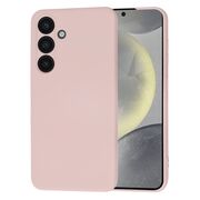 Husa pentru  Samsung Galaxy S24 Liquid Silicone, subțire, captusita cu microfibra, anti amprentă, protectie cameră foto, roz inchis