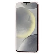 Husa pentru  Samsung Galaxy S24 Liquid Silicone, subțire, captusita cu microfibra, anti amprentă, protectie cameră foto, roz inchis