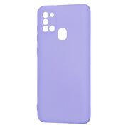 Husa pentru Samsung Galaxy A21s Liquid Silicone, subțire, captusita cu microfibra, anti amprentă, protectie cameră foto, lavanda