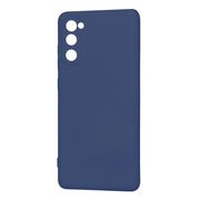 Husa pentru Samsung Galaxy S20 FE Liquid Silicone, subțire, captusita cu microfibra, anti amprentă, protectie cameră foto, albastru