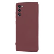 Husa pentru Samsung Galaxy S20 FE Liquid Silicone, subțire, captusita cu microfibra, anti amprentă, protectie cameră foto, bordeaux