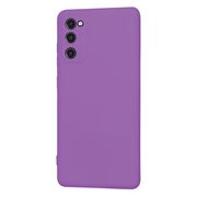 Husa pentru Samsung Galaxy S20 FE Liquid Silicone, subțire, captusita cu microfibra, anti amprentă, protectie cameră foto, mov