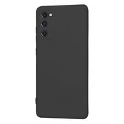 Husa pentru Samsung Galaxy S20 FE Liquid Silicone, subțire, captusita cu microfibra, anti amprentă, protectie cameră foto, negru