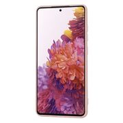 Husa pentru Samsung Galaxy S20 FE Liquid Silicone, subțire, captusita cu microfibra, anti amprentă, protectie cameră foto, roz inchis