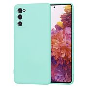 Husa pentru Samsung Galaxy S20 FE Liquid Silicone, subțire, captusita cu microfibra, anti amprentă, protectie cameră foto, turcoaz