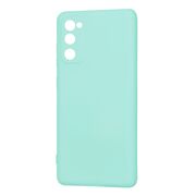 Husa pentru Samsung Galaxy S20 FE Liquid Silicone, subțire, captusita cu microfibra, anti amprentă, protectie cameră foto, turcoaz