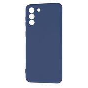 Husa pentru Samsung Galaxy S21+ Plus  Liquid Silicone, subțire, captusita cu microfibra, anti amprentă, protectie cameră foto, albastru