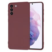 Husa pentru Samsung Galaxy S21+ Plus  Liquid Silicone, subțire, captusita cu microfibra, anti amprentă, protectie cameră foto, bordeaux
