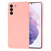 Husa pentru Samsung Galaxy S21+ Plus  Liquid Silicone, subțire, captusita cu microfibra, anti amprentă, protectie cameră foto, roz
