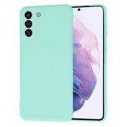 Husa pentru Samsung Galaxy S21+ Plus  Liquid Silicone, subțire, captusita cu microfibra, anti amprentă, protectie cameră foto, turcoaz