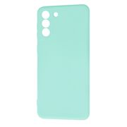 Husa pentru Samsung Galaxy S21+ Plus  Liquid Silicone, subțire, captusita cu microfibra, anti amprentă, protectie cameră foto, turcoaz