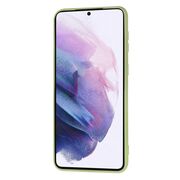 Husa pentru Samsung Galaxy S21+ Plus  Liquid Silicone, subțire, captusita cu microfibra, anti amprentă, protectie cameră foto, verde