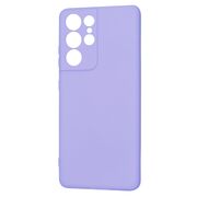 Husa pentru Samsung Galaxy S21 Ultra Liquid Silicone, subțire, captusita cu microfibra, anti amprentă, protectie cameră foto, lavanda