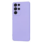 Husa pentru Samsung Galaxy S21 Ultra Liquid Silicone, subțire, captusita cu microfibra, anti amprentă, protectie cameră foto, lavanda