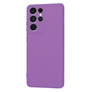 Husa pentru Samsung Galaxy S21 Ultra Liquid Silicone, subțire, captusita cu microfibra, anti amprentă, protectie cameră foto, mov