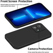 Husa pentru  Motorola Edge 40 NEO Liquid Silicone, subțire, captusita cu microfibra, anti amprentă, protectie cameră foto, negru