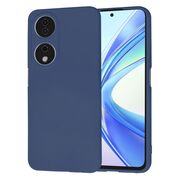 Husa pentru  Honor X7b Liquid Silicone, subțire, captusita cu microfibra, anti amprentă, protectie cameră foto, albastru